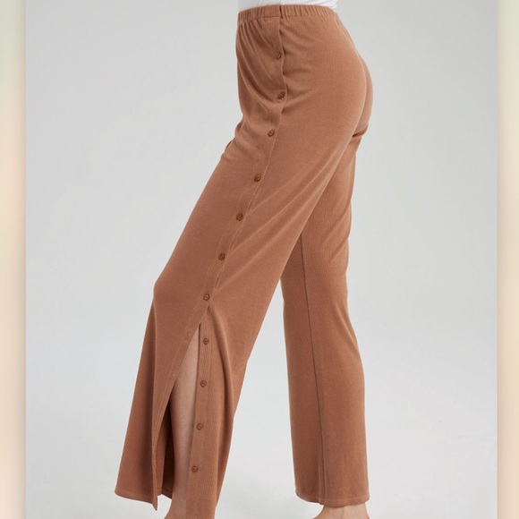 Nap Loungewear Rib-knit Flare Leg Button Pants - Picture 2 of 10